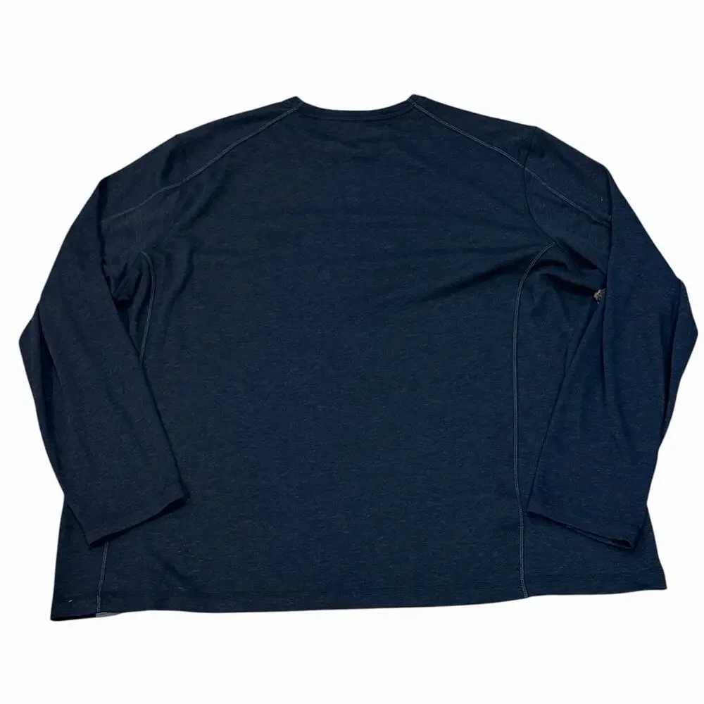 Eddie Bauer Active Long Sleeve Polyester Wool Blend Top Charcoal Gray Crew 3XL
